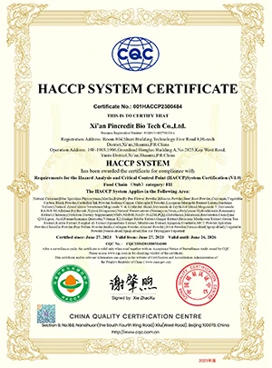 HACCP Certificate HACCP Certificate